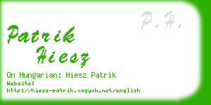 patrik hiesz business card